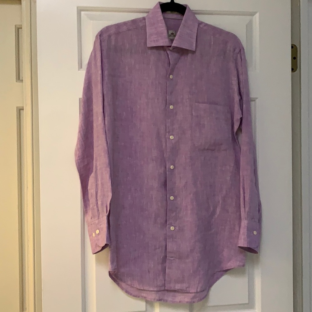 Lavender Peter Millar 100% Linen Shirt S Chest 40 inches Length 3 inches